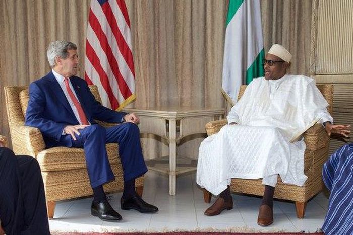 US Secretary of State, John Kerry during a meeting with Nigeria's President-elect, Muhammadu Buhari on January 25, 2015.