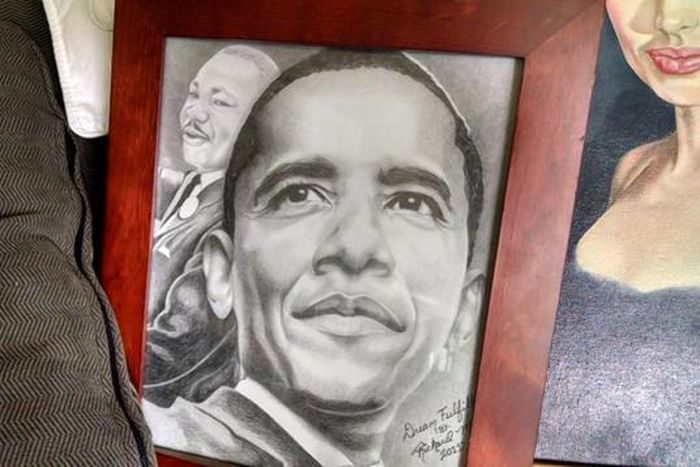Portrait of Obama created by Richard Matt