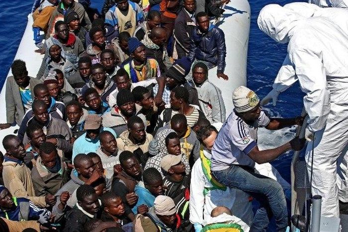 Libyans fleeing to Europe in unseaworthy boats