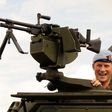 Prince Harry in a British Army vehicle