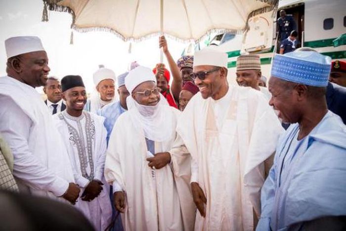 President Buhari receives some of his loyalists in Katsina.