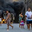 A truck burns during a wave of gang violence in Brazil's northeastern Ceara state, in the city of Fortaleza on January 3, 2019
