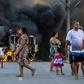 A truck burns during a wave of gang violence in Brazil's northeastern Ceara state, in the city of Fortaleza on January 3, 2019