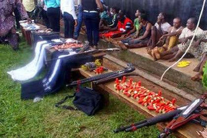 A group of cultists arrested in Nigeria (Photo used for illustrative purposes)