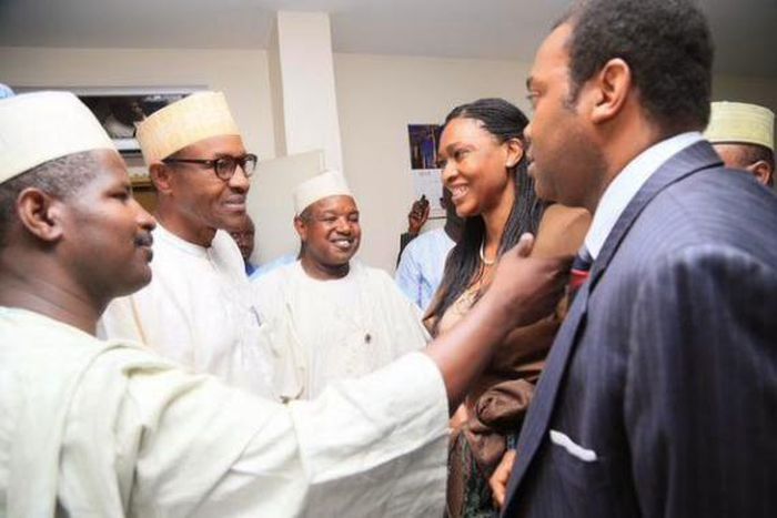 Former Cross River State Governor, Donald Duke and wife, Onari visit President-elect, Muhammadu Buhari in Abuja on Thursday, April 2, 2015.