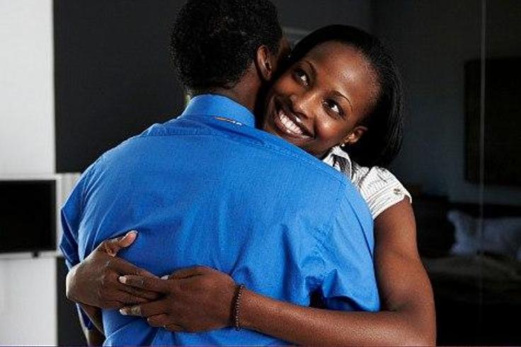 Couple embracing