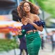 Solange Knowles in Adire frou-frou dress by Maki Oh