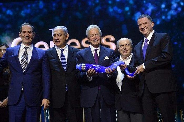 Michael Douglas received $1million Genesis Prize from Israeli PM, Benjamin Netanyahu