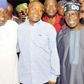 Billionaire Aliko Dangote with Lagos State Governor-elect, Akinwunmi Ambode and APC National Leader, Bola Tinubu