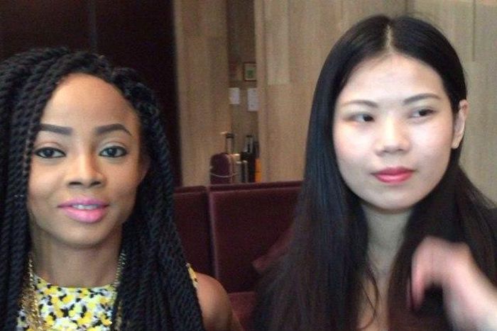 Toke Makinwa and her translator