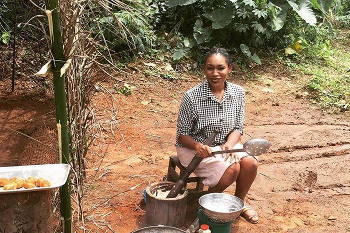 Ebube Nwagbo on set of 'Jaja'