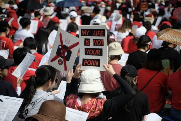 Tens of thousands of women have rallied in South Korea in recent months against illegal spycam videos