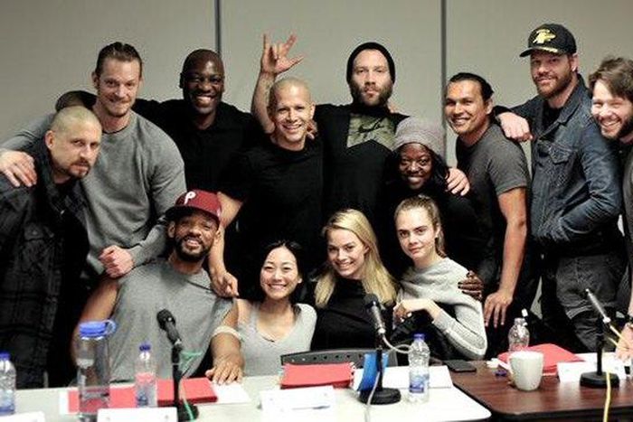 Will Smith with cast of Suicide Squad