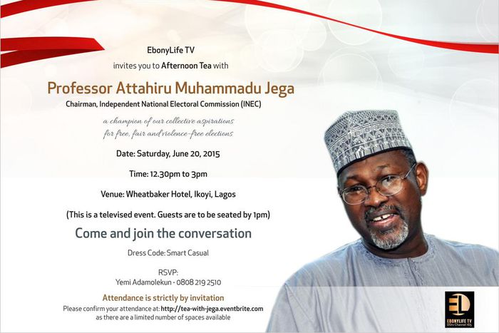 Afternoon Tea with Prof Jega.
