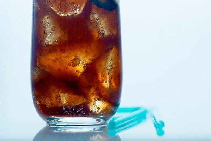 A chilled glass of Cubra Libre also known as rum and coke