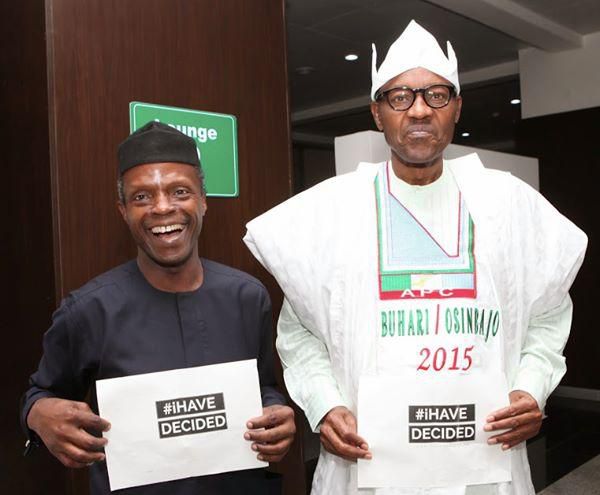 Nigeria's President, Muhammadu Buhari (right) and Vice President Yemi Osinbajo.