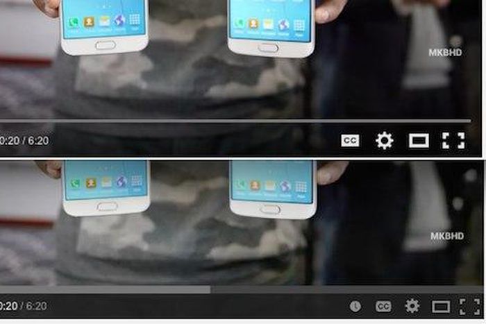 Above: the new update, Below: the old YouTube