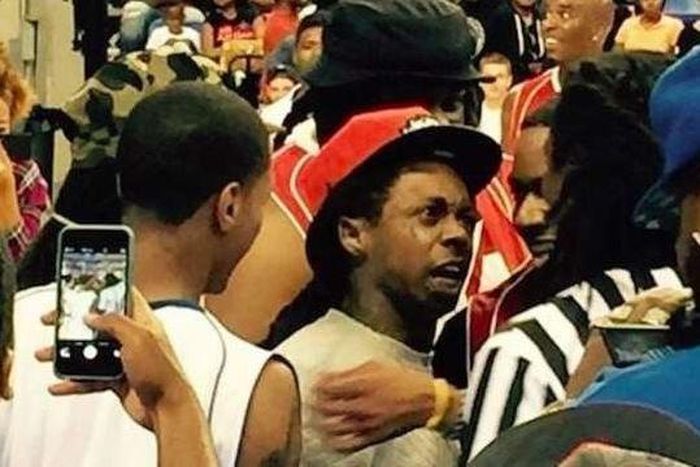 Lil Wayne at the charity basketball game in St Louis