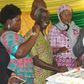 Dr. Afari Gyan cutting his birthday cake