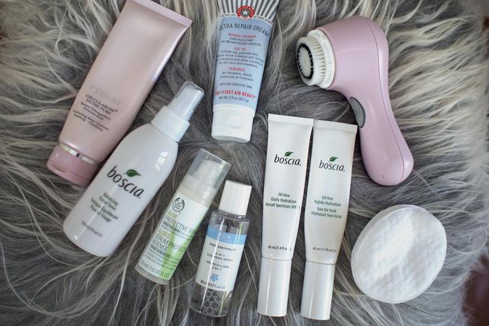 Travel size skincare products