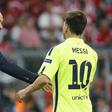 Barcelona's Lionel Messi shakes hands with Bayern Munich coach Josep Guardiola,   UEFA Champions League Semi Final Second Leg - Allianz Arena, Munich, Germany - 12/5/15
Reuters / Kai Pfaffenbach