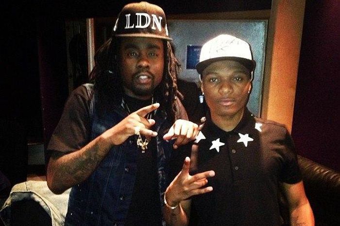 Wale and Wizkid in a studio
