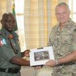Nigerian Chief of Defence Staff, Major General Gabriel Olonishakin receives senior British officers at the Defence Headquarters in Abuja on August 6, 2015.