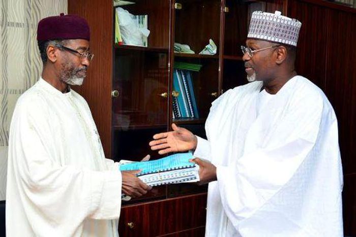 Former INEC Chairman, Attahiru Jega hands over on June 30, 2015