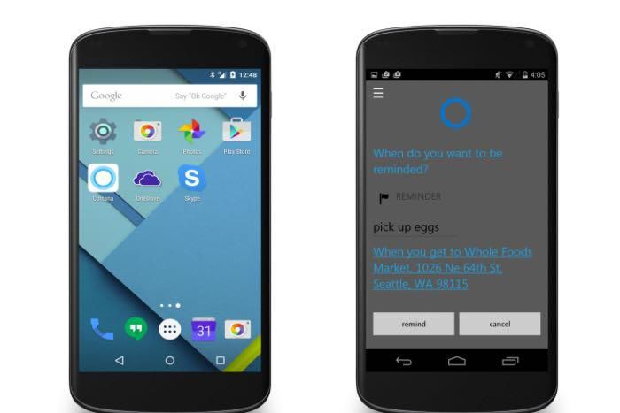 A Cortana for Android demonstration.