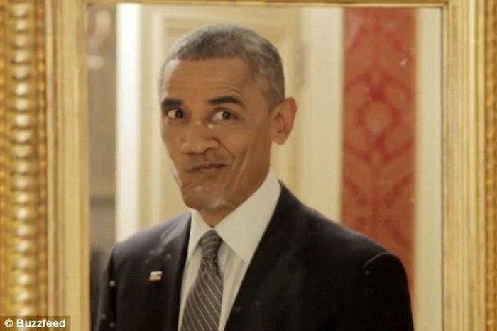 Barack Obama making silly faces