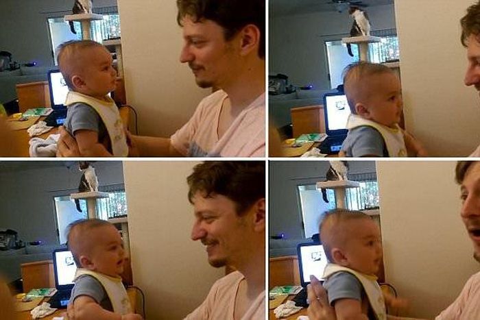 Ted and his 3-month-old son, Ben