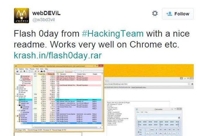 A screenshot of the vulnerability.