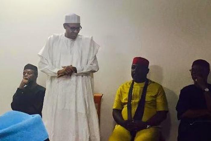 President Muhammadu Buhari meets with APC governors on May 5, 2015.