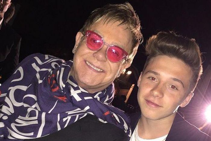 Brooklyn Beckham and Elton John