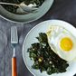beet-greens with fried egg