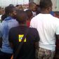 Commuters struggle to board a BRT in Lagos