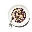 Overnight oatmeal with blueberry sauce