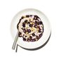 Overnight oatmeal with blueberry sauce