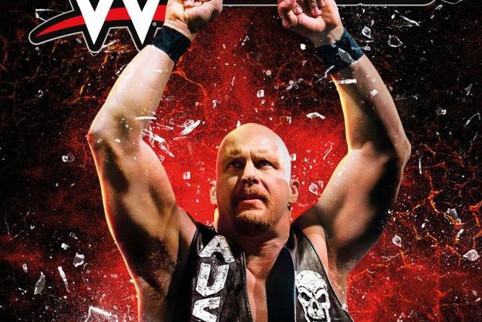 WWE Wrestler Stone Cold Steve Austin on the cover of the WWE 2K16 game