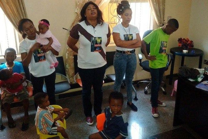 Ayo Adesanya with Olaitan Ogungbile and her son at the orphanage