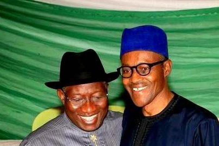 President Goodluck Jonathan and APC candidate, Muhammadu Buhari sign peace accord