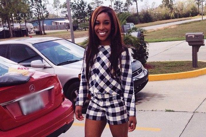 Jackie Aina rocks a matching short set