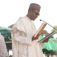 President Muhammadu Buhari, accompanied by wife, Aisha, takes oath of office at his inauguration ceremony as the new President of Nigeria in Abuja on May 29.