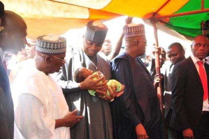 Senate President, Bukola Saraki visits IDPs in Maiduguri on August 3, 2015.