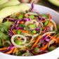 Edamame and cucumber noodle salad with creamy ginger dressing