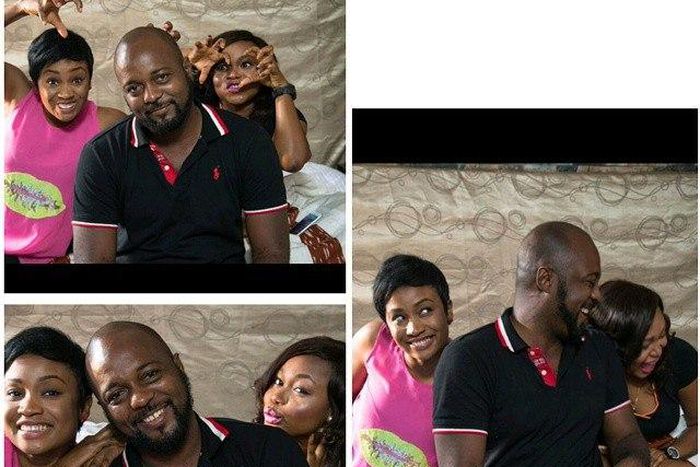 Uru Eke, Ike Nnaebue, Ruth Kadiri on set of 'Miss Taken'