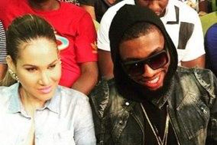 Caroline Dajuma and a friend