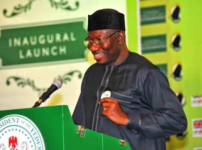 President Goodluck Jonathan speaks during the launch of an organization for women and girls in Abuja.