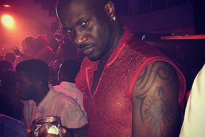 Peter Okoye rocking his mesh top