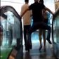 A Chinese man's style of moving in an escalator